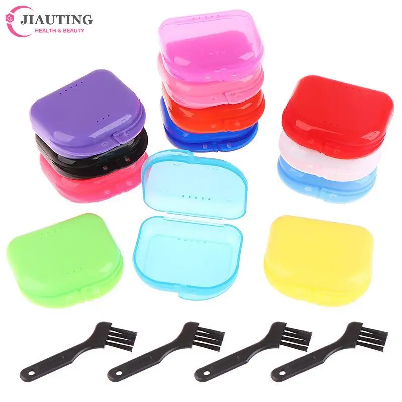 

1Pcs Retainer Box Retainer Case Partial Mouth Guard Container Case Denture Box Orthodontic Denture Storage Boxes with Vent Holes