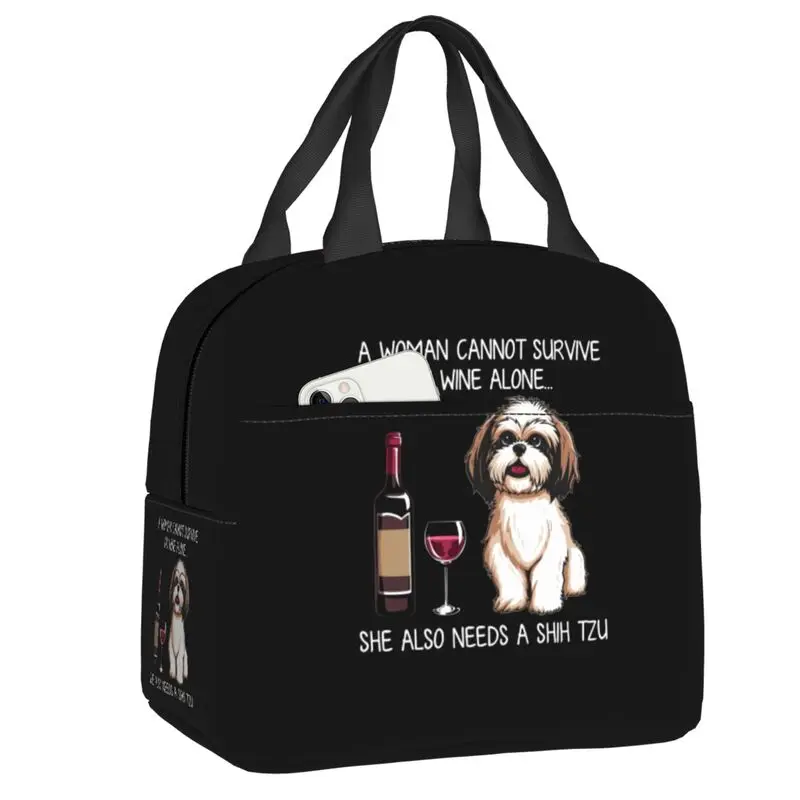 

Сумка-тоут Shih Tzu с изоляцией для забавных собак, термос для питомцев и щенков, для отдыха на открытом воздухе и походов