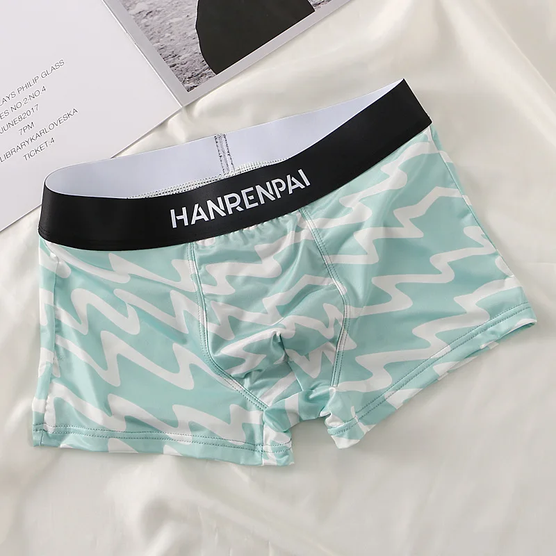 Men's underwear, graphene antibacterial boxer shorts, ice silk shorts, thin summer shorts 3PCS