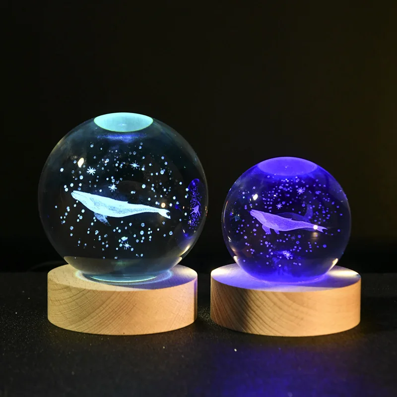 

3D Lamp USB LED Night Light Crystal Glowing Astronomy Planet Projector Starry Sky Bedroom Decor Table Lamp Christmas Kids Gift