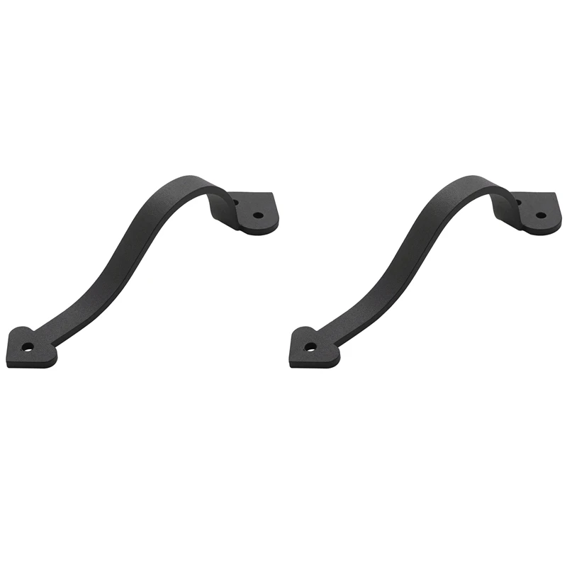 

2X, 9-1/8In Matte Black Side Mount Pull Handle For Sliding Barn Door European Style