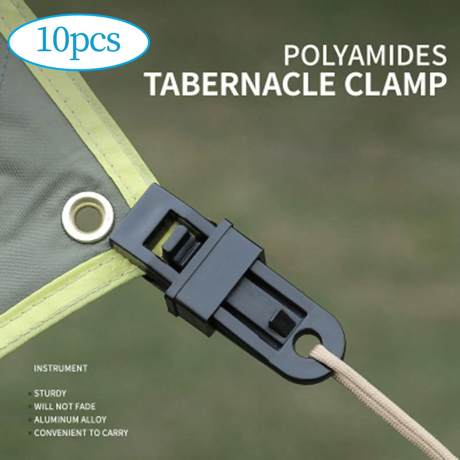 

Набор из 10 зажимов для тента под крокодила для кемпинга черный цвет фиксирующий Зажим