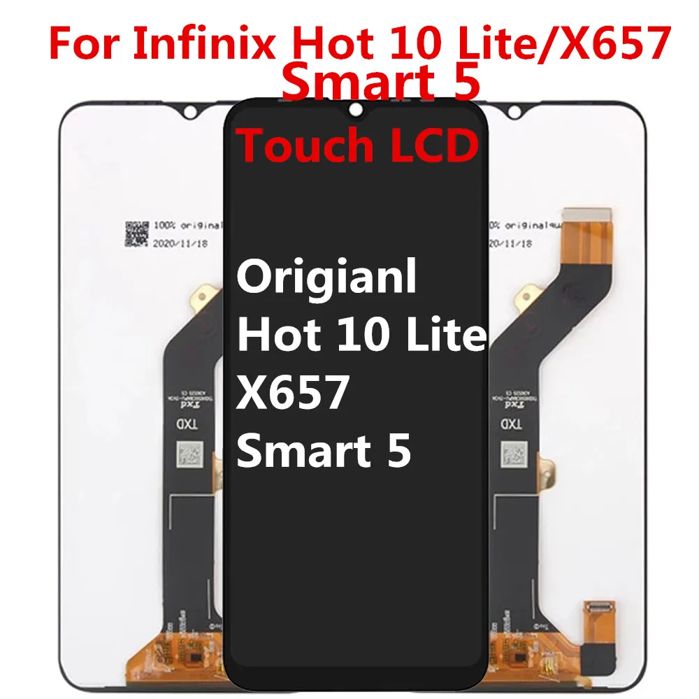 ЖК-дисплей 6,6 дюйма для infinix Hot 10 Lite X657 X657C, ЖК-дисплей с сенсорным экраном, для мобильного телефона Infinix Smart 5, оригинал