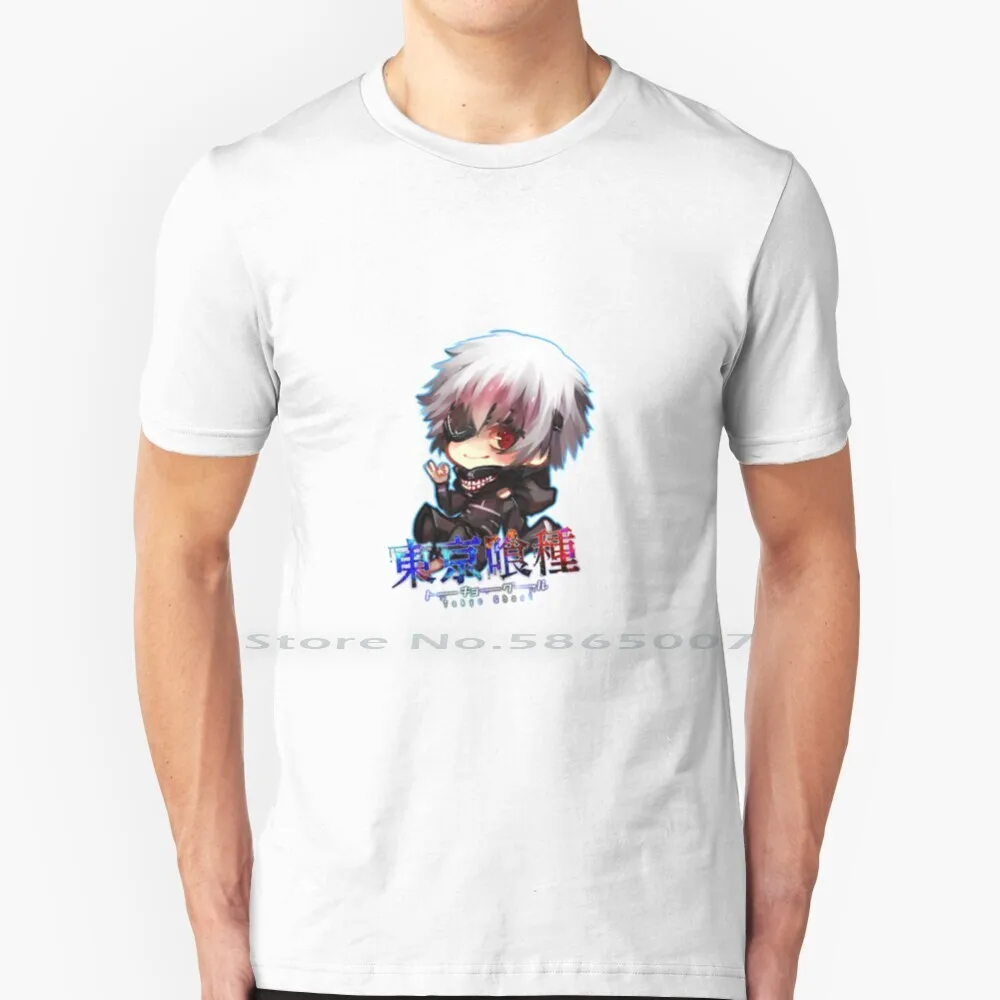 

Kaneki Ken T Shirt 100% Cotton Kaneki Ken Tokyo Ghoul Anime Big Size 6xl Tee Gift Fashion