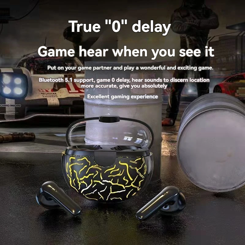 Новинка 2024 беспроводные Bluetooth наушники светящиеся Quicksand игровые с активным