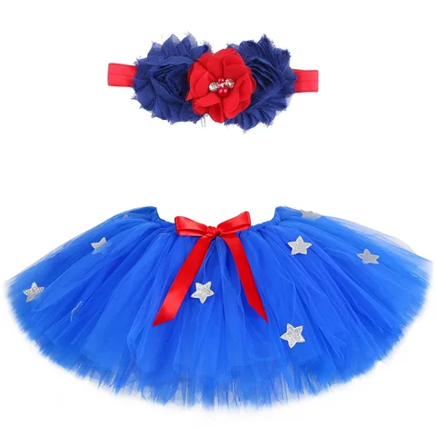 Юбка-пачка чудо-девочка, пушистая синяя юбка из тюля со звездами для маленьких девочек, костюм-пачка для дня рождения, Детские Костюмы супергероев на Хэллоуин