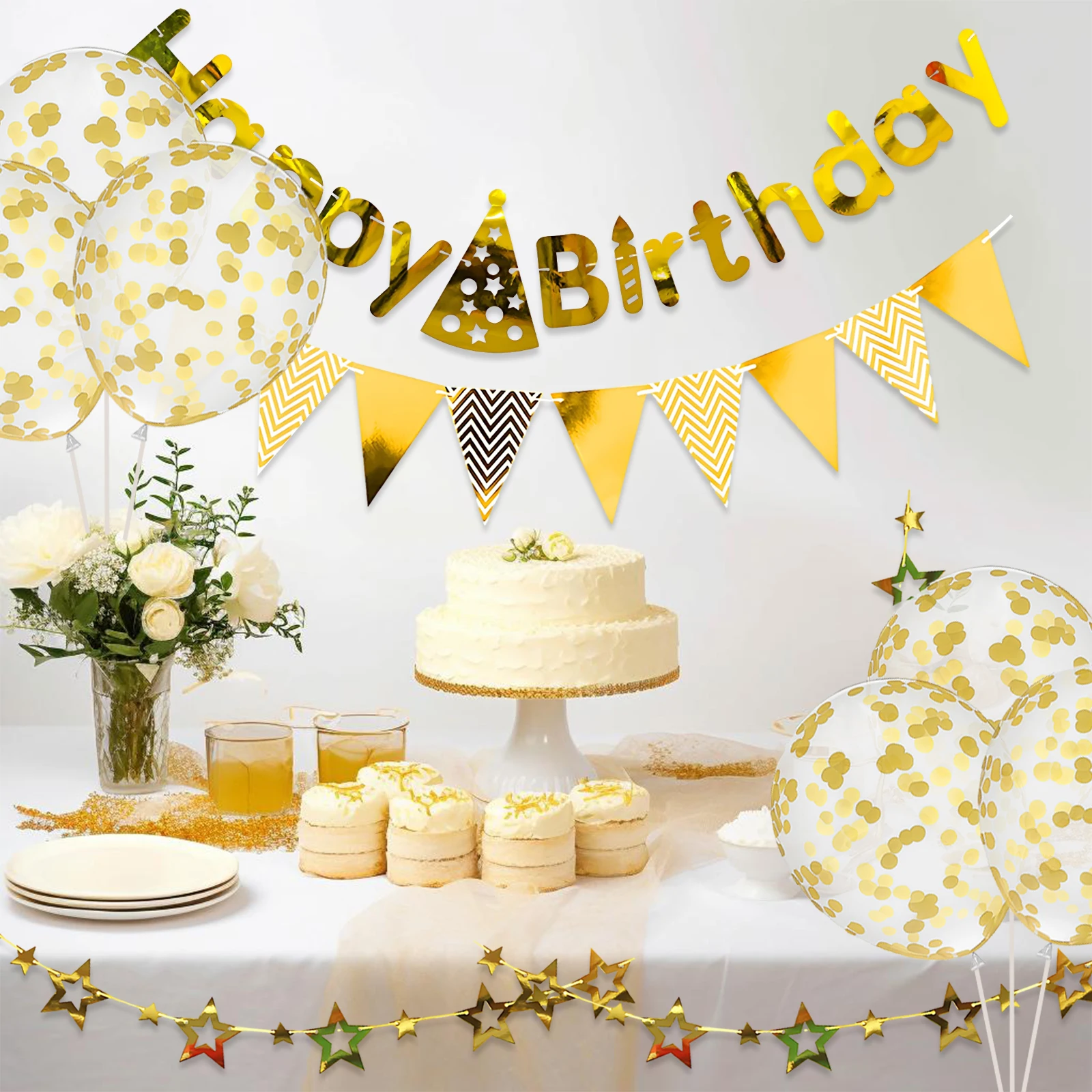 Набор из 11 предметов для вечеринки в честь Дня Рождения баннер треугольный