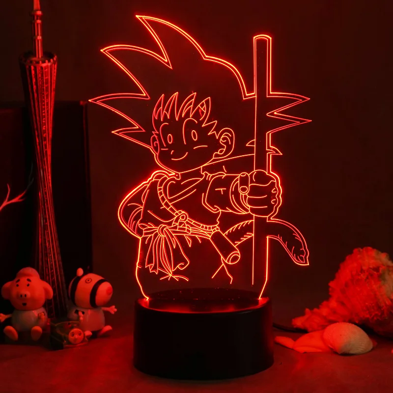 Dragon Ball 7 Colors LED Night Light Anime Super Saiyan Son Goku Vegeta 3d Mini Touch Night Table Lamp Toys for Kids Xmas Gift images - 6
