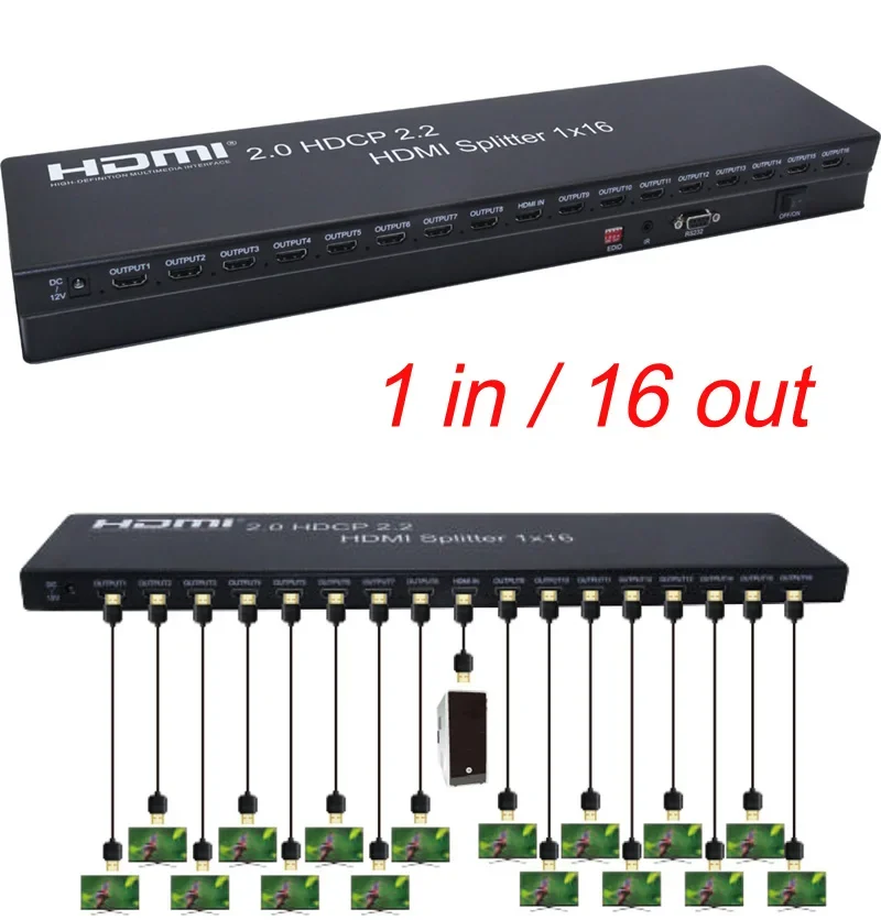 

Разветвитель HDMI 4K 60 Гц, 1x16, 1x6, 1x10, 1x8, 10, 80P