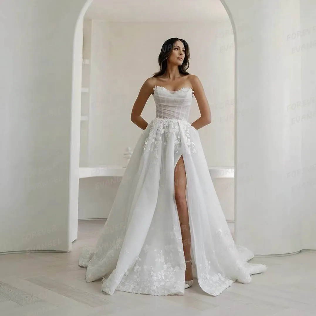 Элегантные свадебные платья принцессы трапециевидной формы женские невесты с