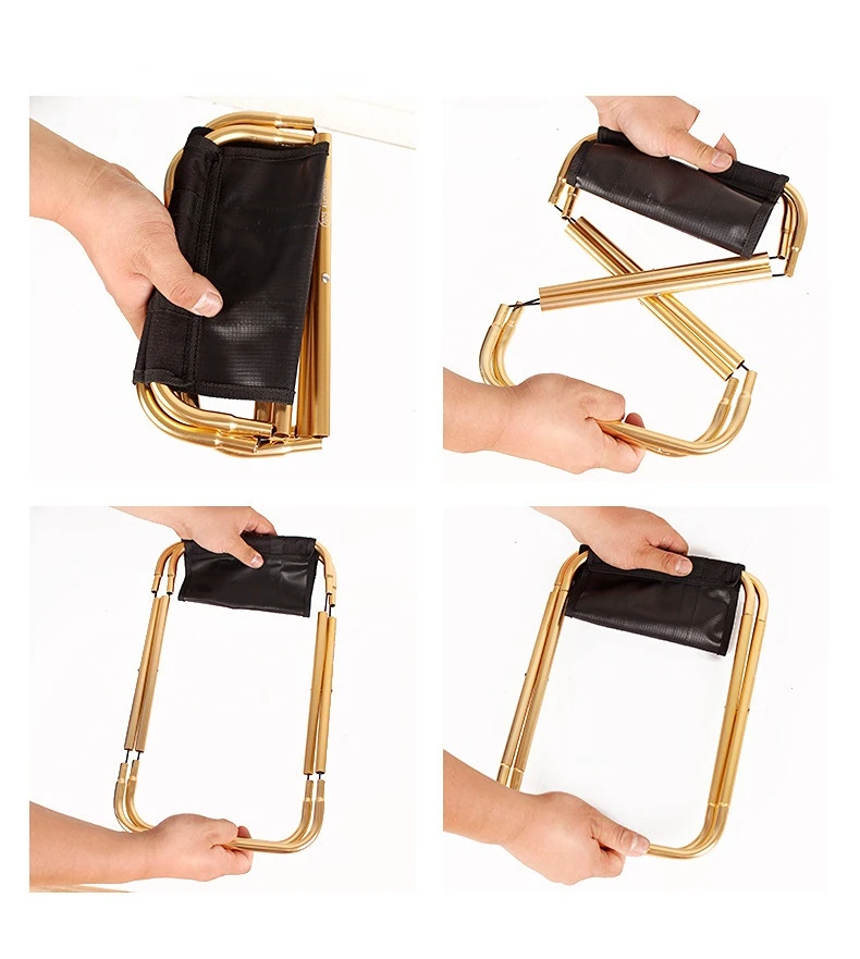 Портативный складной стул из алюминиевого сплава маленький для рыбалки