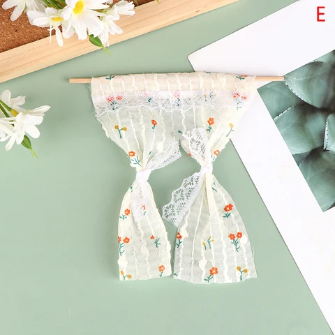 Миниатюрная занавеска с цветами GJCUTE для кукольного домика 1:12