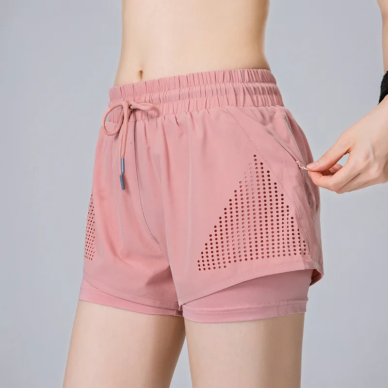 

Новинка 2022, летние спортивные шорты, женские быстросохнущие шорты из двух частей для фитнеса и бега, женские шорты для йоги