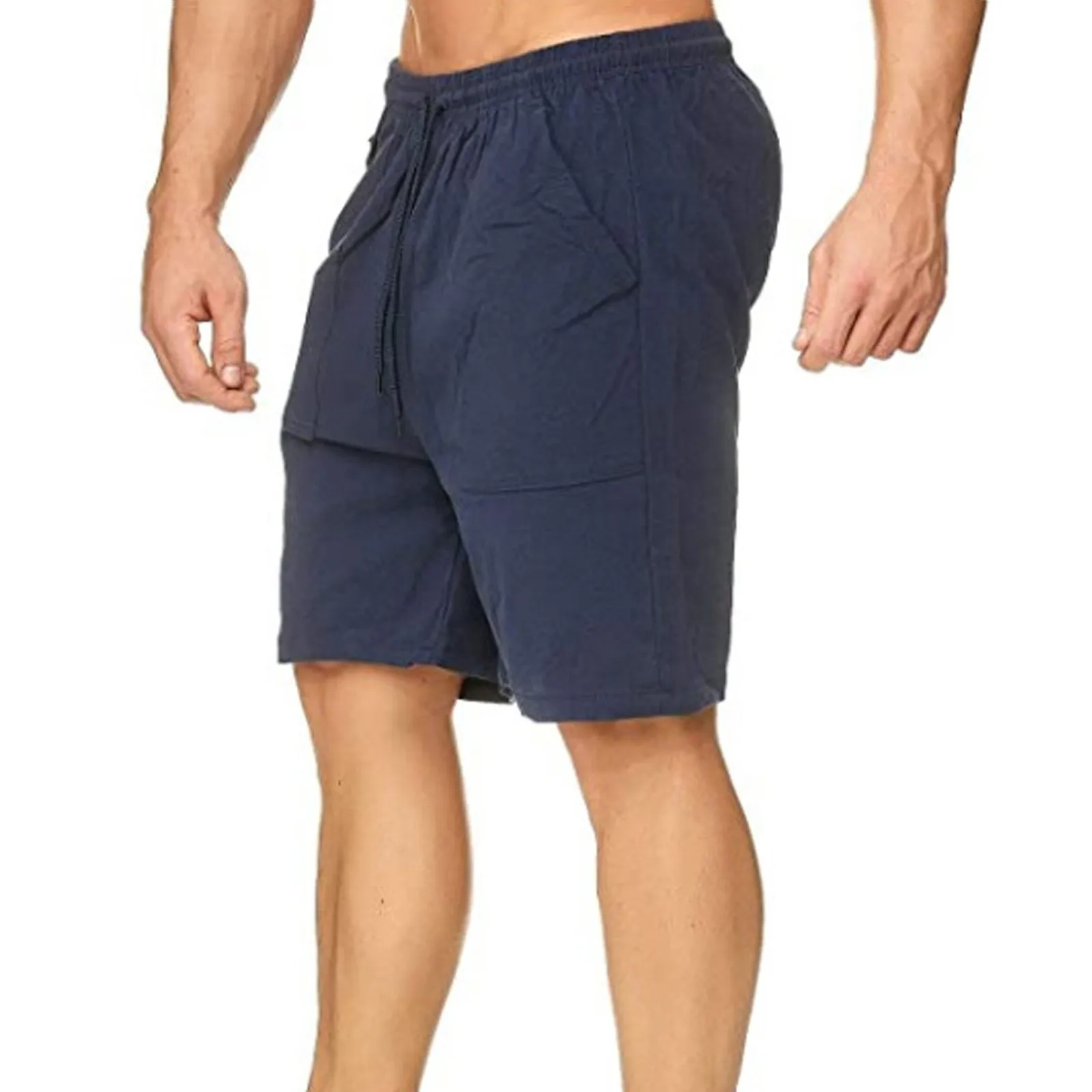 

Five-point Linen Sports Multi-pocket Color Men's Pants Solid Cotton Shorts And Men's pants