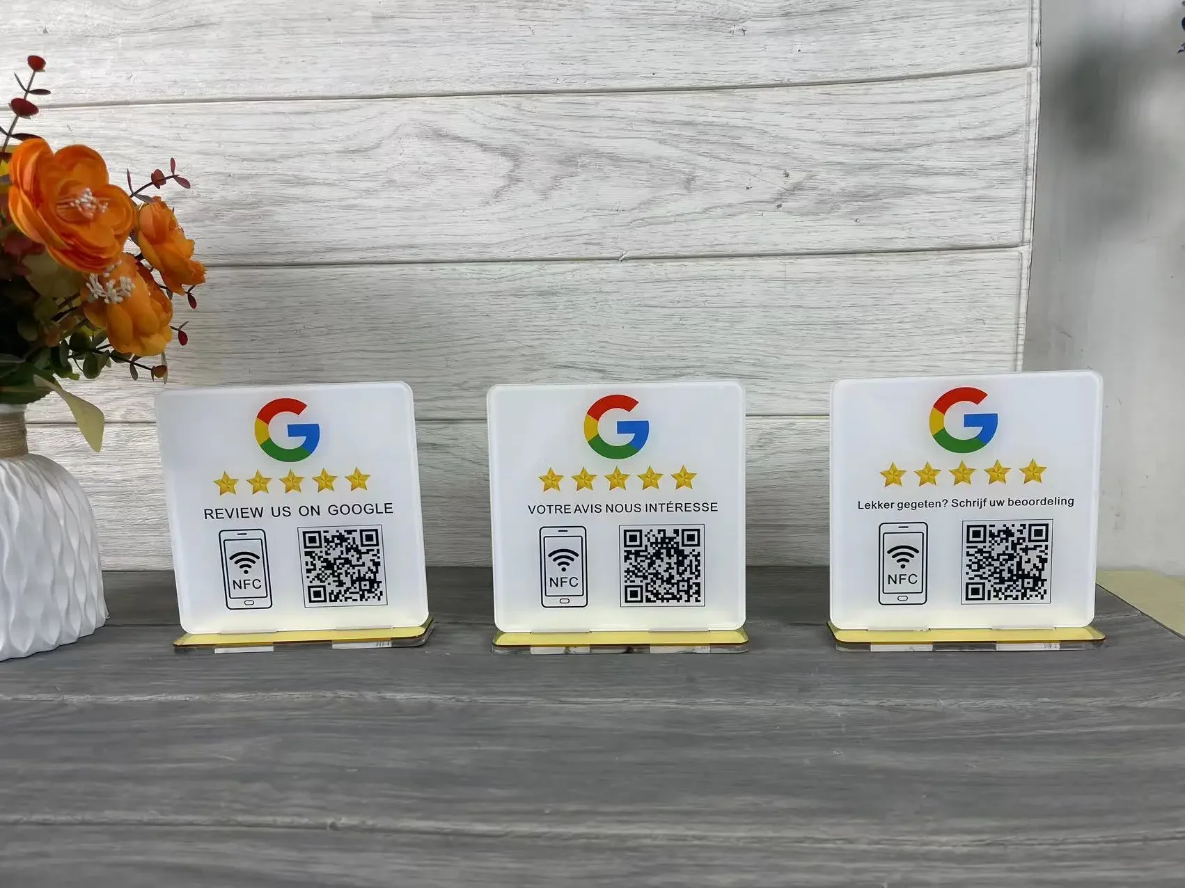 Оставьте Отзыв на нашу бесконтактную Qr-табличку с интерфейсом Google
