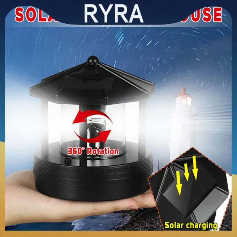 

Street Light Fast Charging Waterproof Garden Landscape 360-degree Lighting 1pcs Solar Rotating Lighthouse Outdoor Lighting