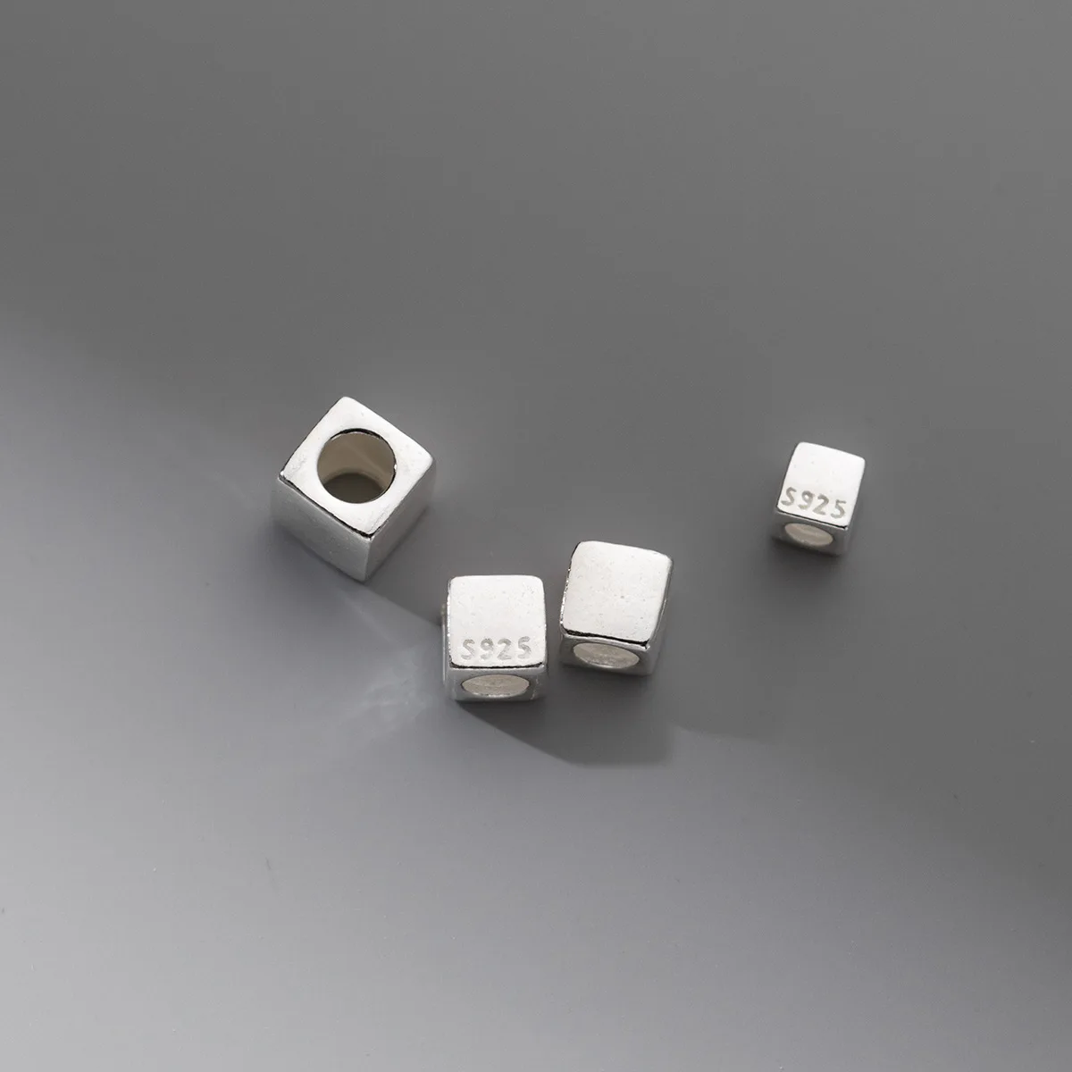 2 шт./партия бусины из серебра 925 пробы 4/5/6 мм
