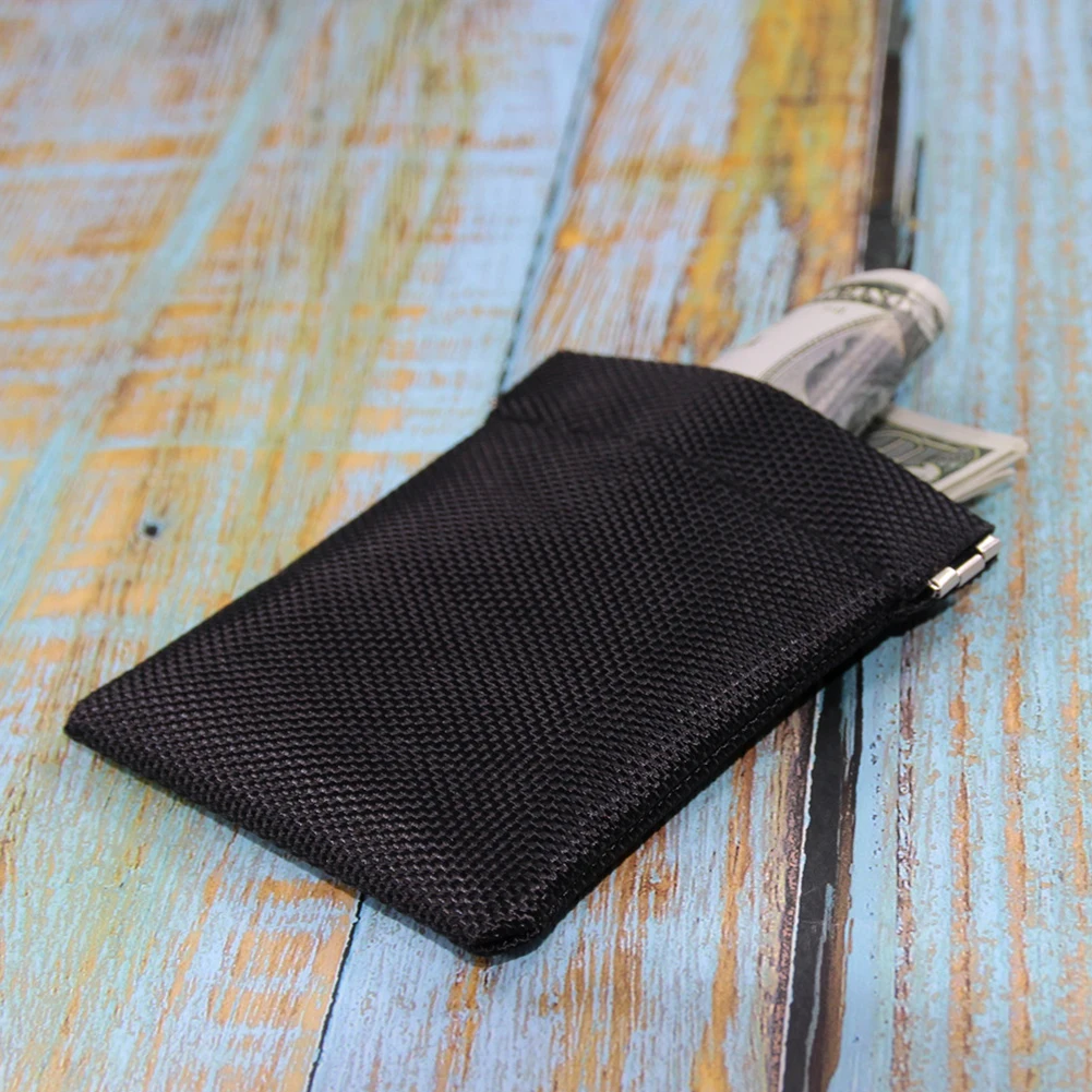 Black Coin Purse Small Earphones Wallet Bag Key Business Credit Card Holder Money Change Pouch Zipper Women Men Kids Girl