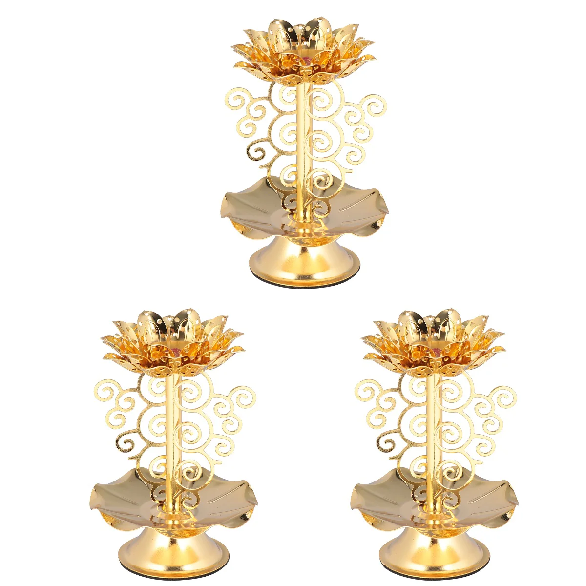 

Holder Lotus Gold Tealight Diwali Crystal Carving Taper Candelabra Stand Lanterndecor Holders