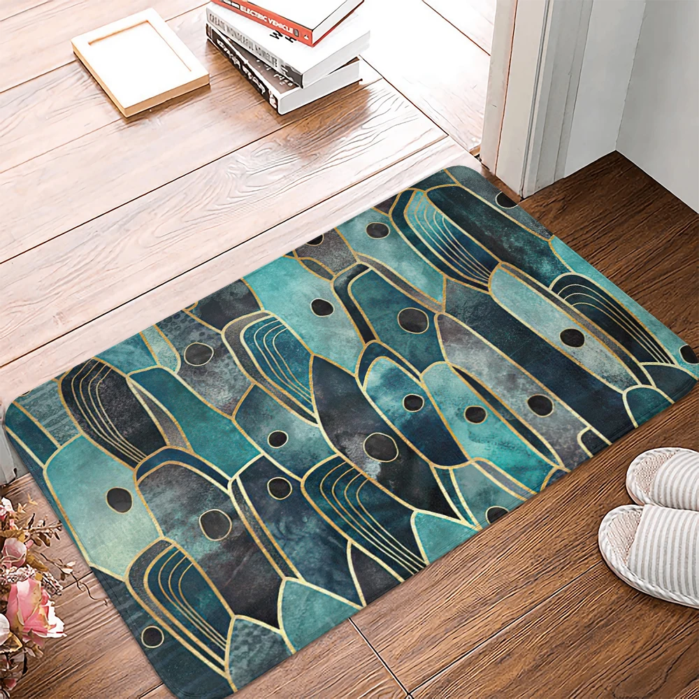 

Green Floor Mats Kitchen Rug Height Stone Long Kitchen Anti-Slip Absorbent Bath Carpet Floor Mat Living Room Entrance Doormat