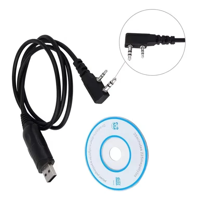 Фото 10 шт./лот USB-кабель для программирования с CD для радиостанций Baofeng UV-5R, UV82, 888S, UV-S9PLUS, UV-13, 16, 17, 21 Pro, Quansheng UV-K5, 5R Plus №1