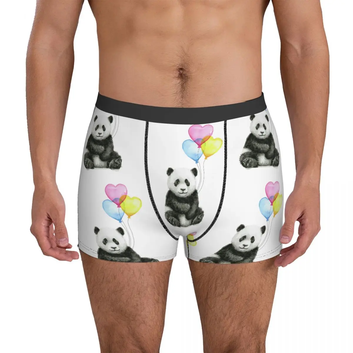 

Baby Panda Underwear Heart Shaped Balloons Pouch Trenky Trunk Sublimation Boxer Brief Soft Man Panties Plus Size 2XL