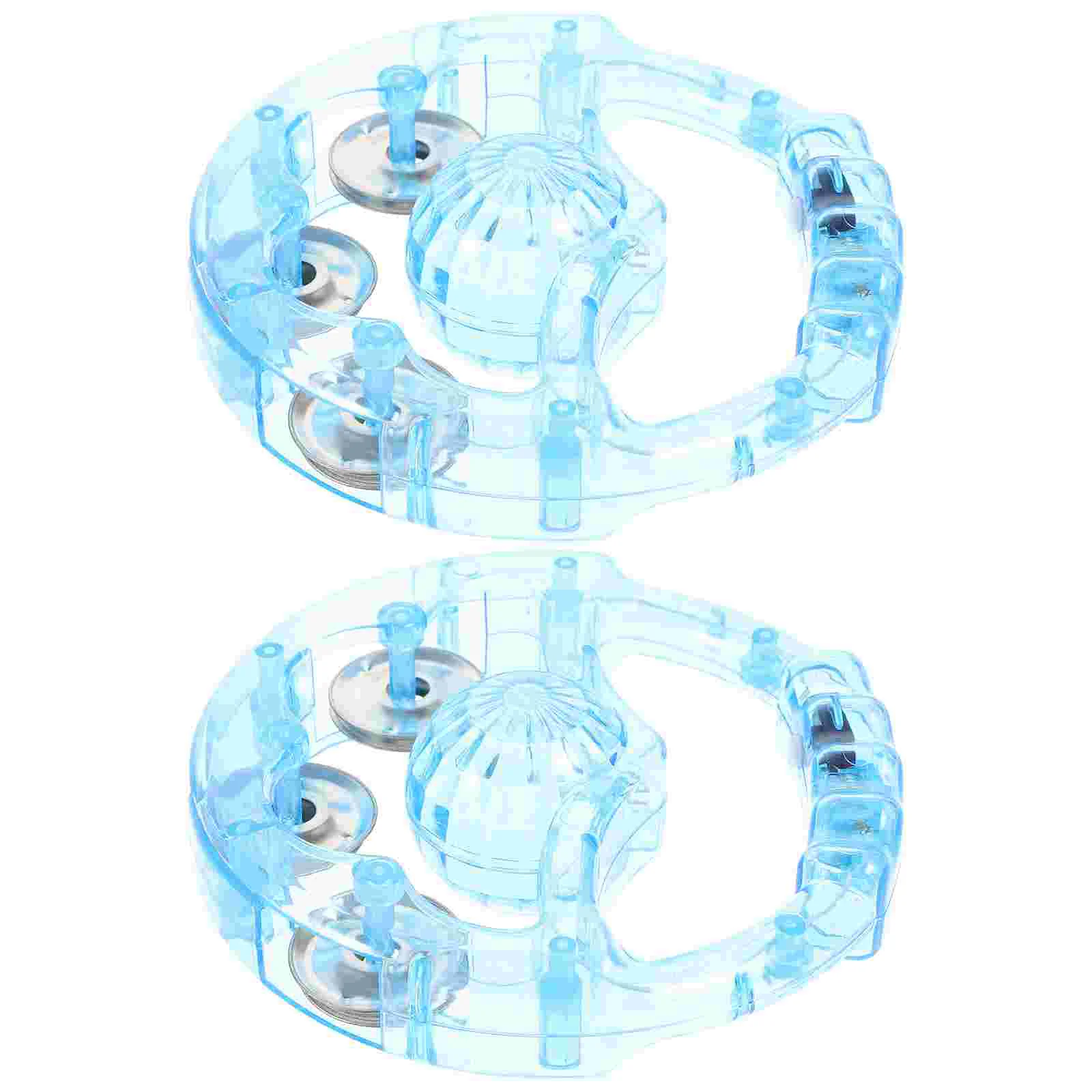 2 Pcs Flash Rattle Tambourines Musical Instrument Toys Light up Flashing for Adults