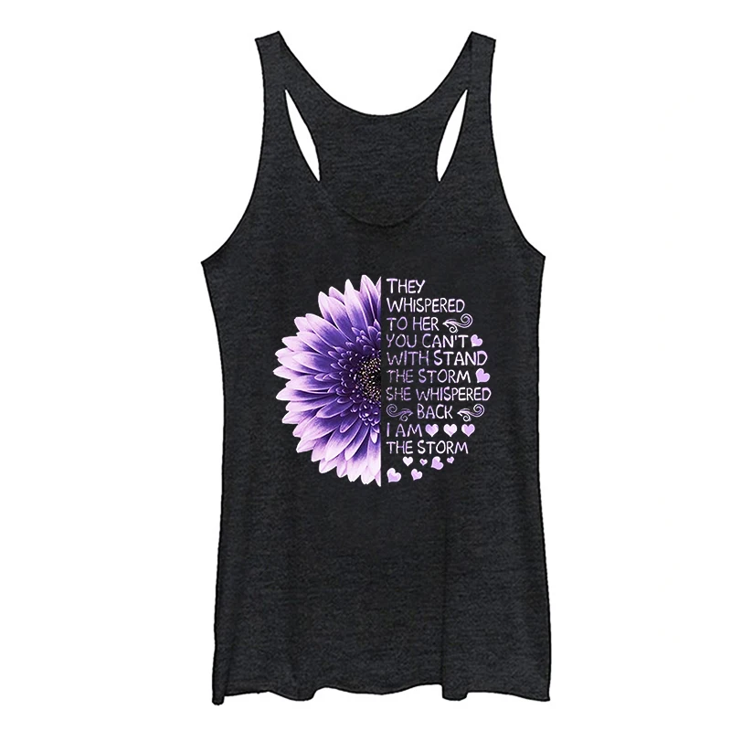 

They Whispered You Cannot Withstand The Storm Womens Clothes Sexy Streetwear She Whispered I Am The Storm Skull Tank Tops
