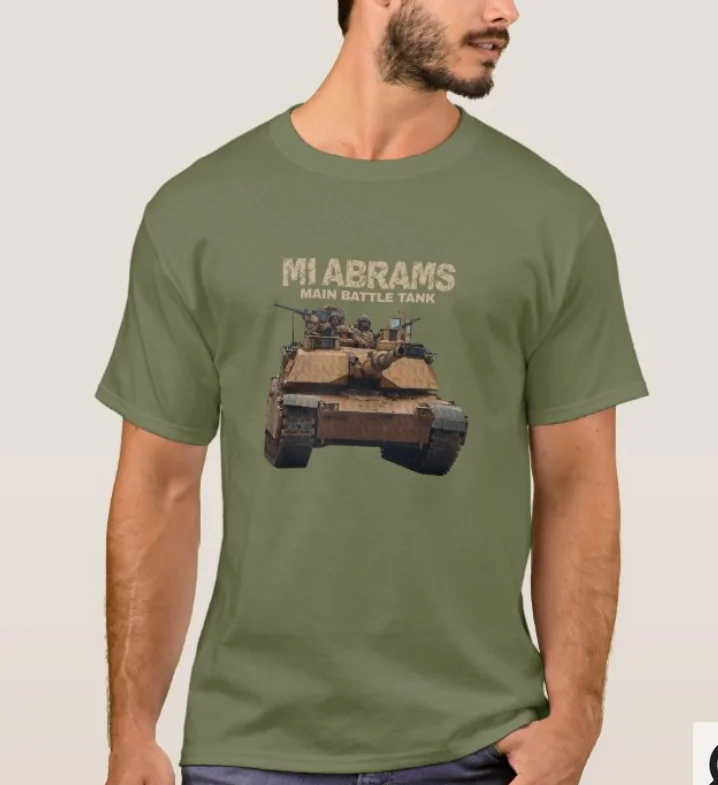 США M1 Abrams основной боевой танк футболка. Летняя Хлопковая мужская футболка с