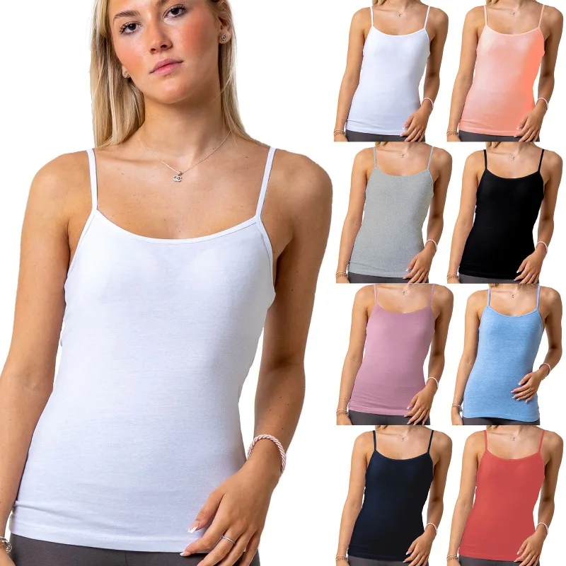 

Simple Lady Soft Cotton Camisoles Women Tops Fitness Sexy Sleeveless T Shirt Streetwear Bottoming Tees Streetwear White Black