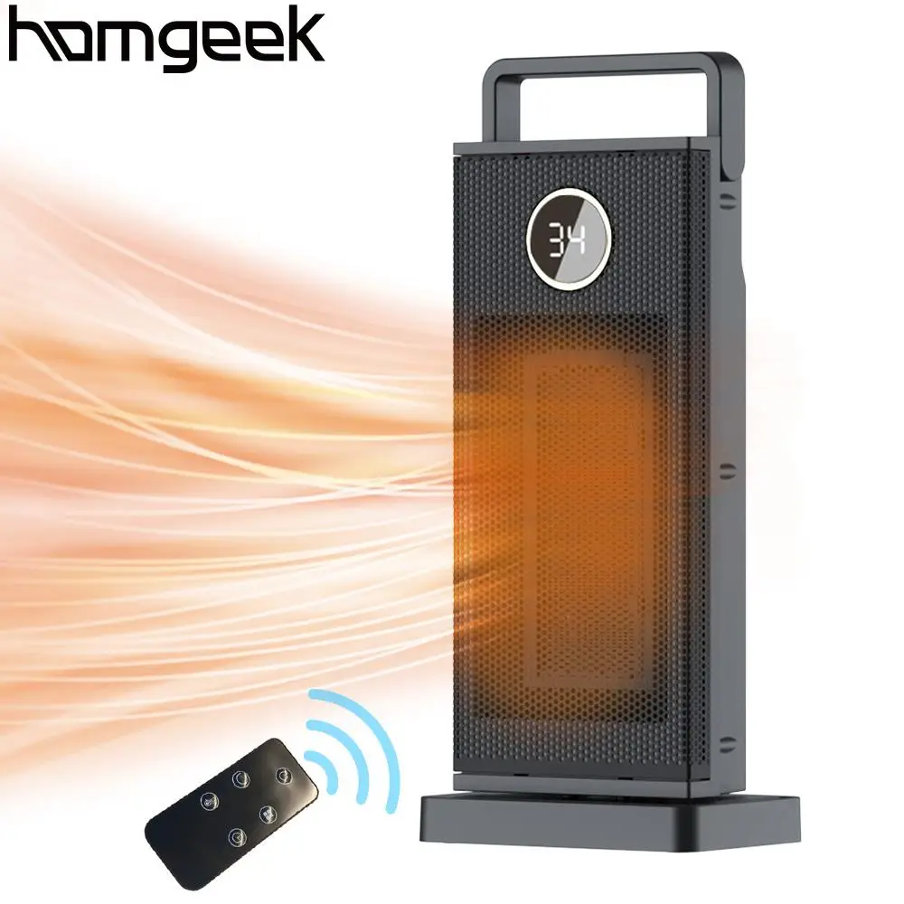

2000W PTC Ceramic Space Heater 12H Timer Fast Heating Remote Control Portable Heater Fan 3 Gears Adjustable for Bedroom Office