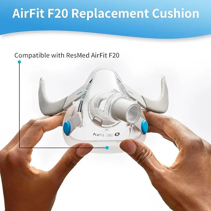 Фото 2 шт. ResMedS AIRFIT F20, полнолицевая маска CPAP, сменный головной убор для терапии лучшего сна №5