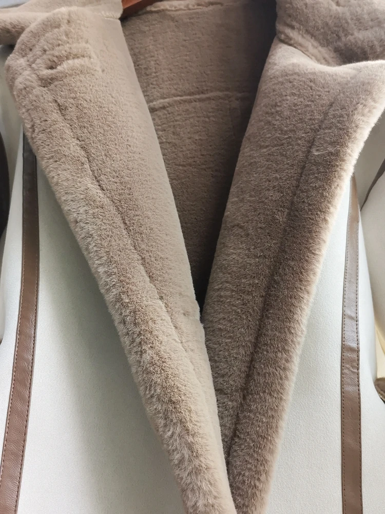 Deerskin Velvet Faux Lamb Fur Coat Women Fleece-lined Thickened Integrated 2024 Winter New Motorcycle Clothing Cotton-pad...