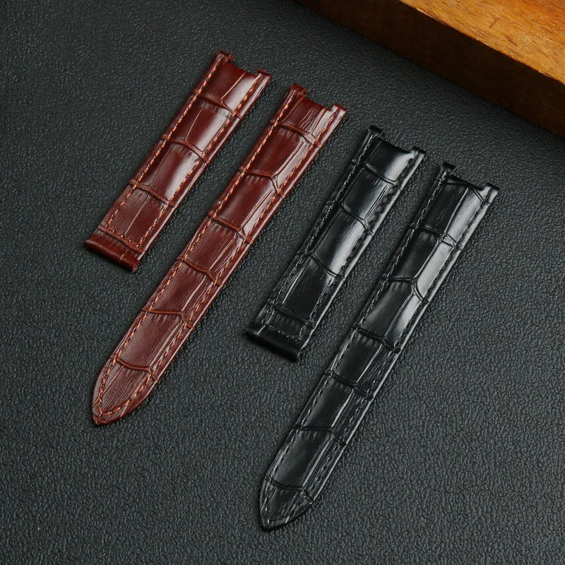 Watch Band Women's Genuine Leather For Cartier Prsr Watch Band PASHA Series Cow Leather Watch Band Notched Men's Watch Chain
