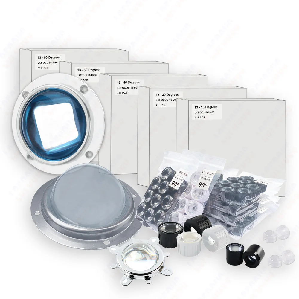 50set 5 8 10 15 25 30 45 60 90 120 Degrees LED Lens 20mm PMMA Lenes + Bracket For DIY 1W 3W 5W Chip COB Light Lamp Bulb E27 MR16 - купить по