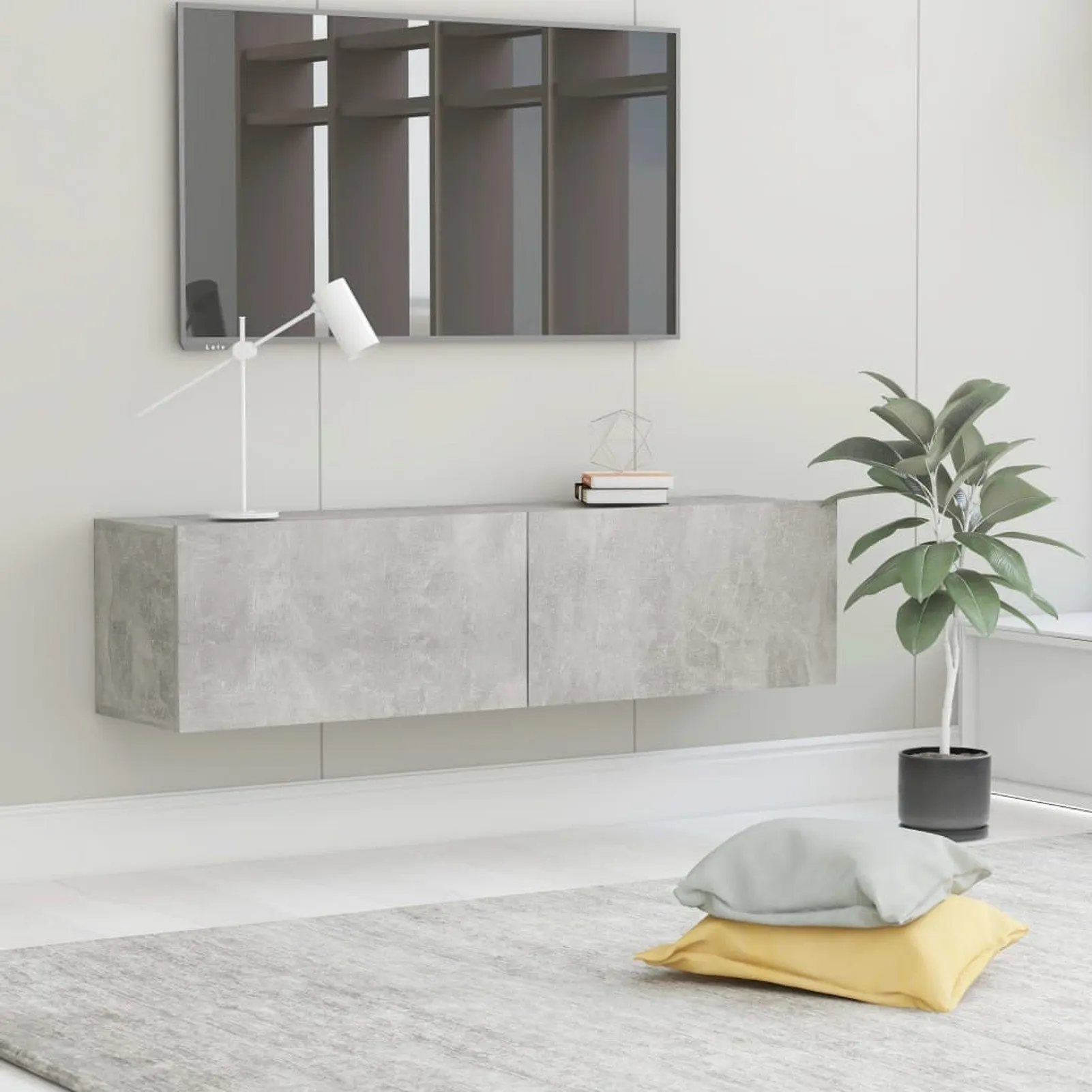 

TV Cabinet Concrete Gray 47.2"x11.8"x11.8" Chipboard
