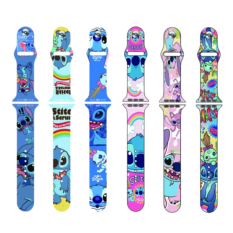 2022 New Disney Stitch Strap silicone For Apple Watch Band 41mm 45mm 44mm 42mm 40mm 38mm Bracelet For iWatch SE 7 6 5 4 3 2 1