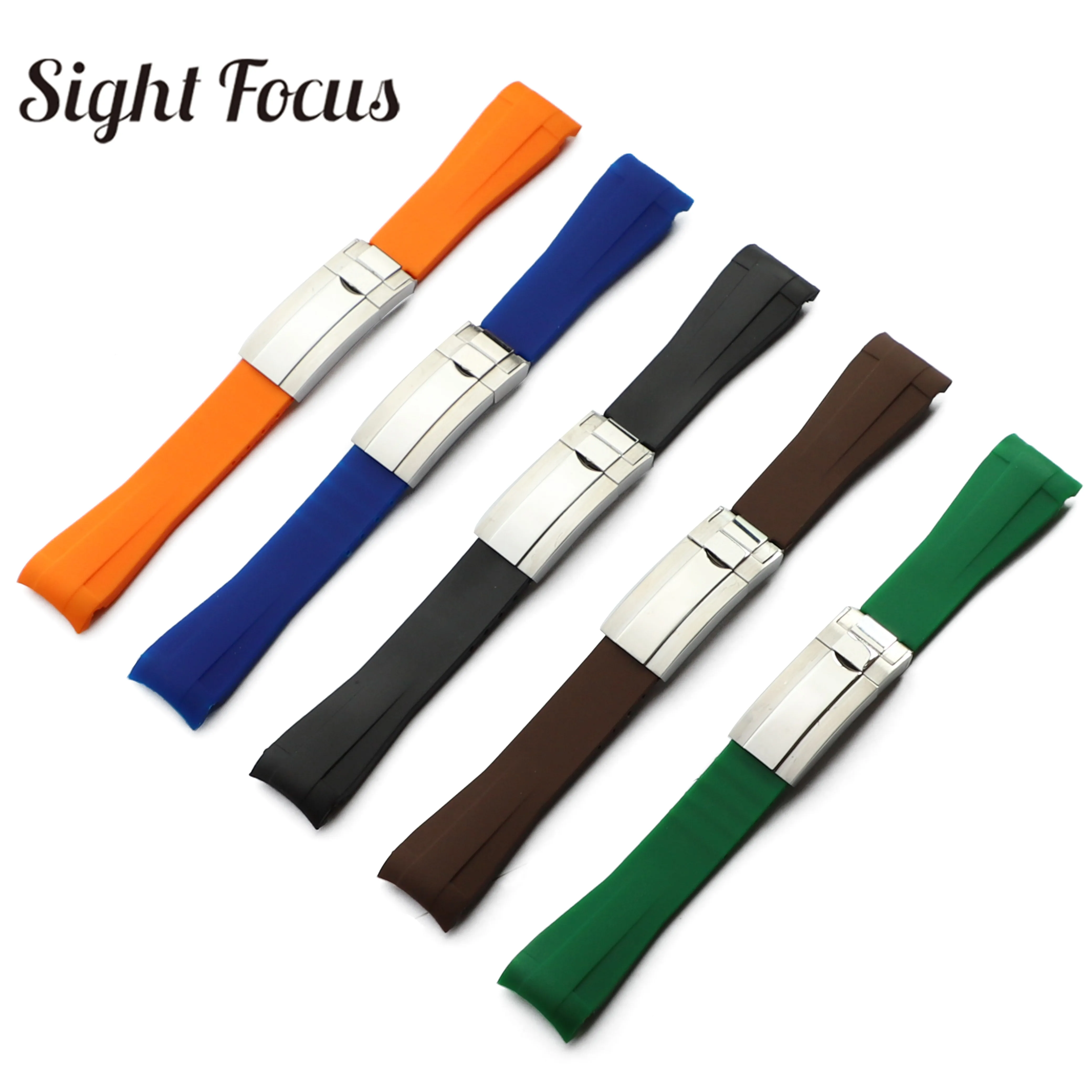 Резиновые ремешки для часов 20 мм Rolex Submariner Daytona Yacht-Master II Explorer 2 GMT ii Milgauss резиновый