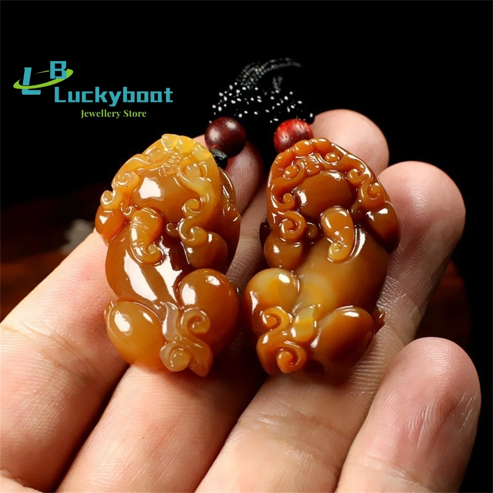 

Yellow Dragon Jade Pixiu Pendant For Men And Women Lovers Fashion Charm Jewelry Gift Hand Carved Chinese Topaz