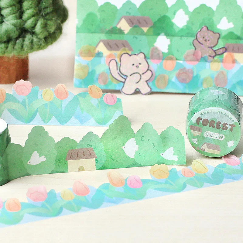 3cm*300cm Small Fresh Cute Shaped Washi Tape Kawaii Stationery Collage Journal Scrapbooking Decoration Material Masking Tapes - купить по
