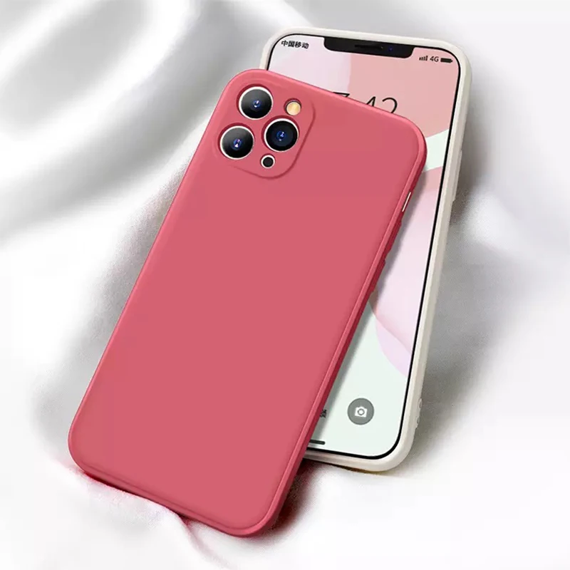 

Luxury Original Square Liquid Silicone Case For iPhone 13 12 11 Pro Xs Max Mini Case Cover For iPhone X Xr 7 8 Plus 6 6s Cases