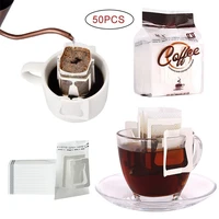 50pcspack disposable coffee fliter bags portable hanging ear style coffee filters eco friendly paper bag for espresso coffee