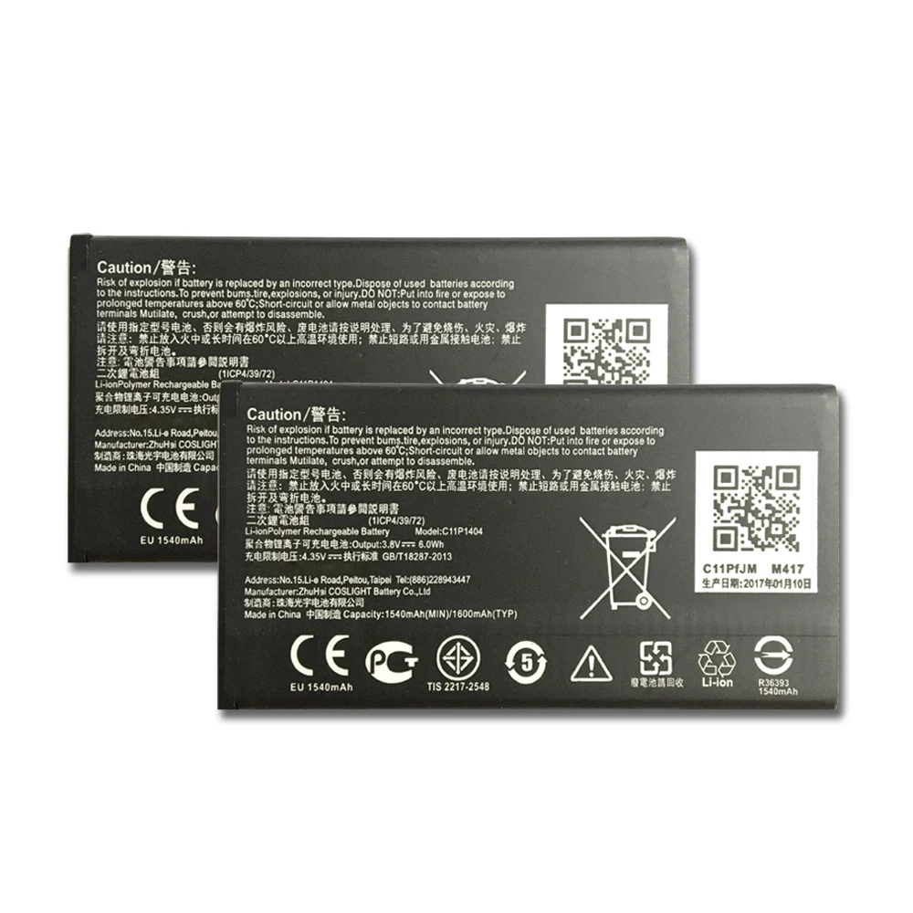 

C11P1404 Rectangle Version Replacement Battery For Asus ZenFone 4 ZenFone4 A400CG ZC451TG Bateria 1600mAh High Quality Battery