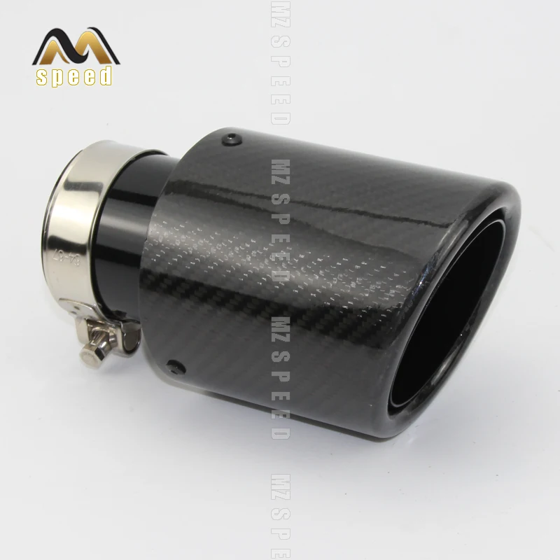 

Car accessories exhaust muffler tail-throat universal flanged bright carbon fiber black stainless steel for BMW E46 E90