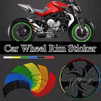 10 inch 12 inch 14 inch 18 inch 16pcs motorcycle wheel tire sticker reflective rim tape motorcycle car universal decal