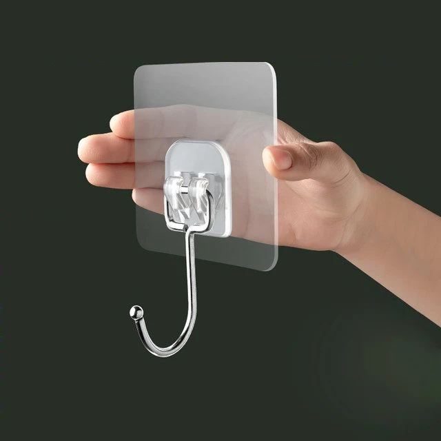 

20Pcs/lot Powerful Seamless Hook Viscose Kitchen Wall Adhesive Hook Stickers Free Punch Hole Suction Cup Hook Transparent