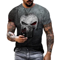 summer hot selling fashion and handsome men 3d skull print t shirt short sleeve o neck pullover top 2022 casual t shirt