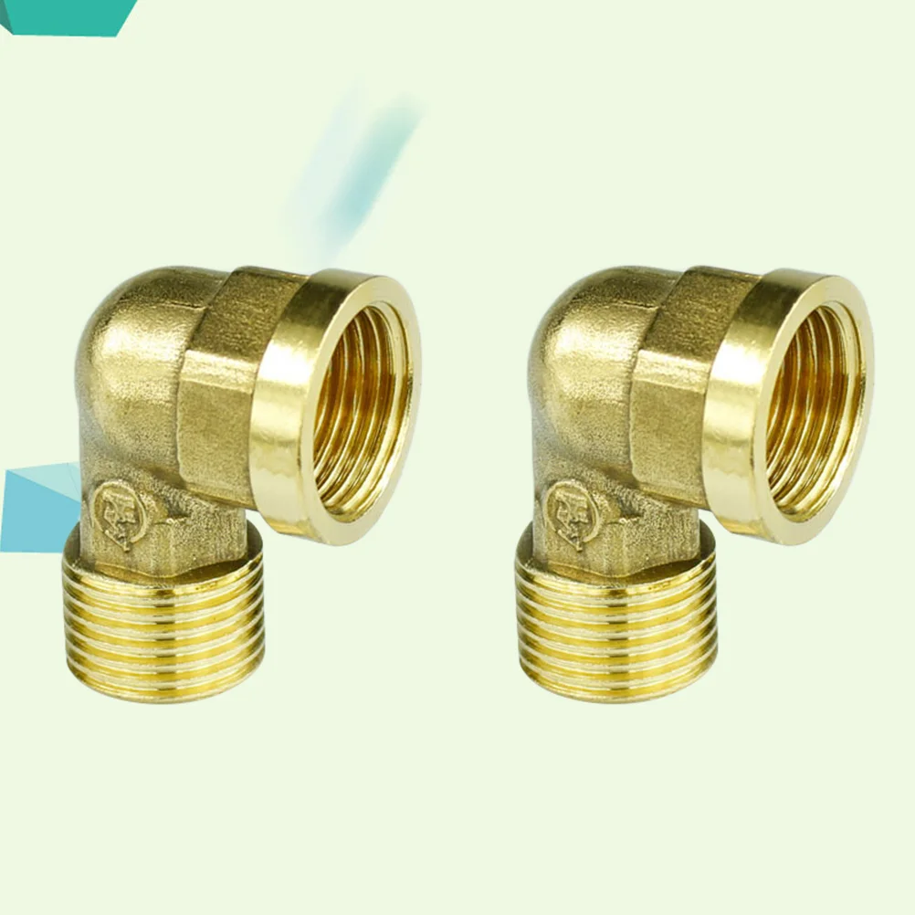 

2PCS/Set Hose Elbow Connector 90 Degree Brass Hose Elbow(4 Inside And Outside Wire)