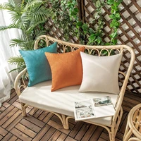 2022waterproof cushion cover outdoor solid color pillowcase soft polyster pillow cover for couch sofa living room