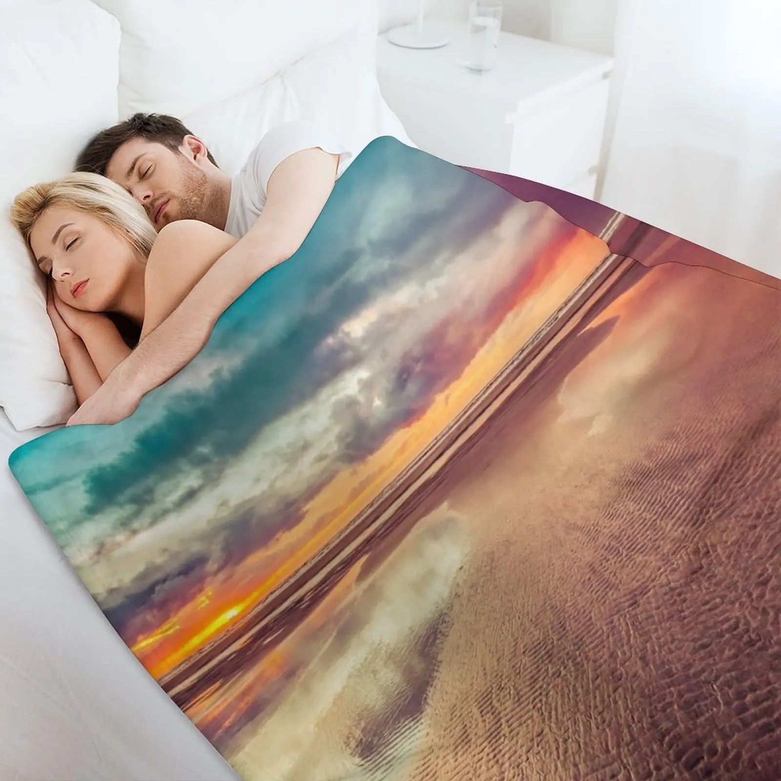 Одеяло с теплой пушистой подкладкой украшение для рождества океан морской пляж